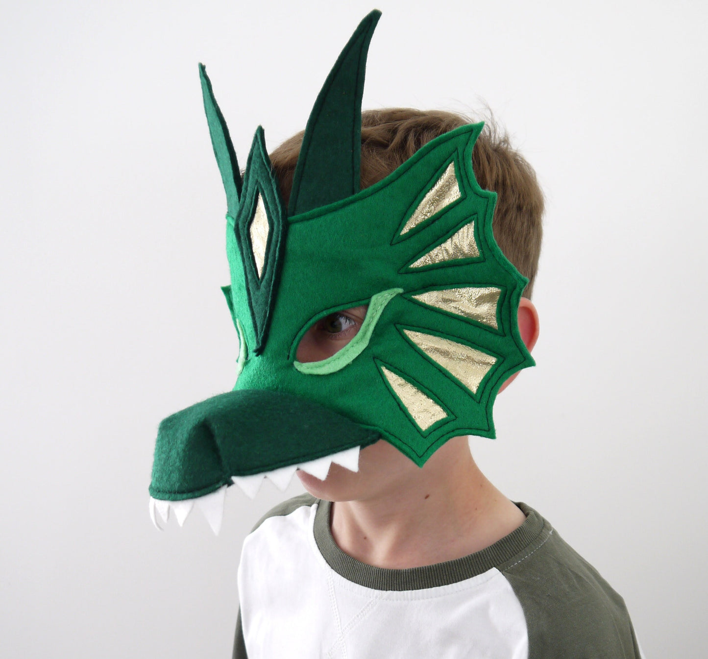 Dragon mask costume, Halloween boys girls gift. Book day, adult or child size, fantasy, cosplay, dress up, theatre