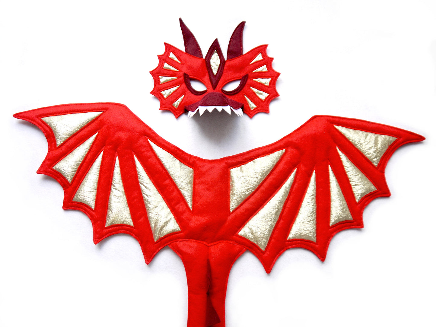 Red Dragon costume wings and mask
