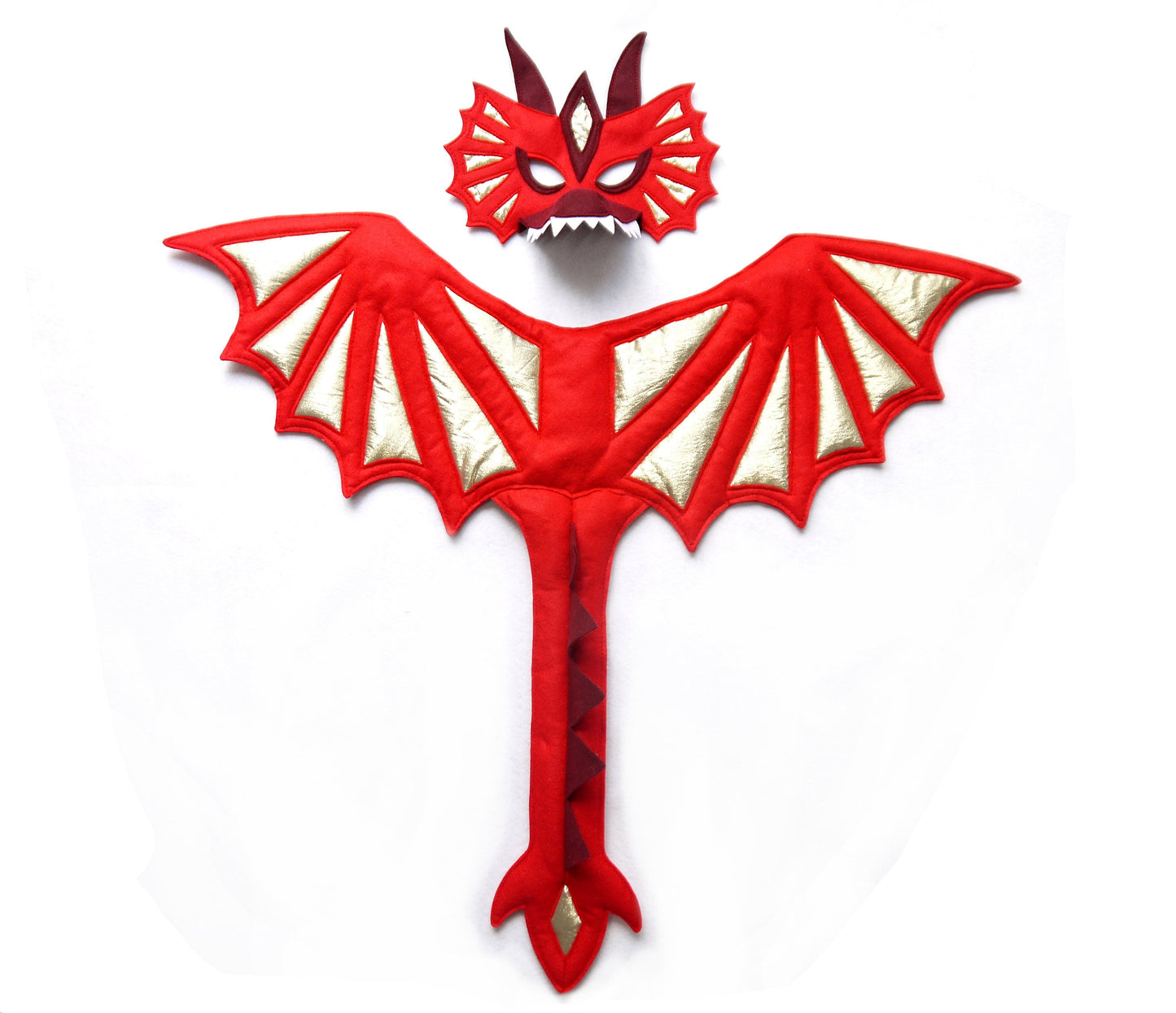 Red Dragon costume wings and mask