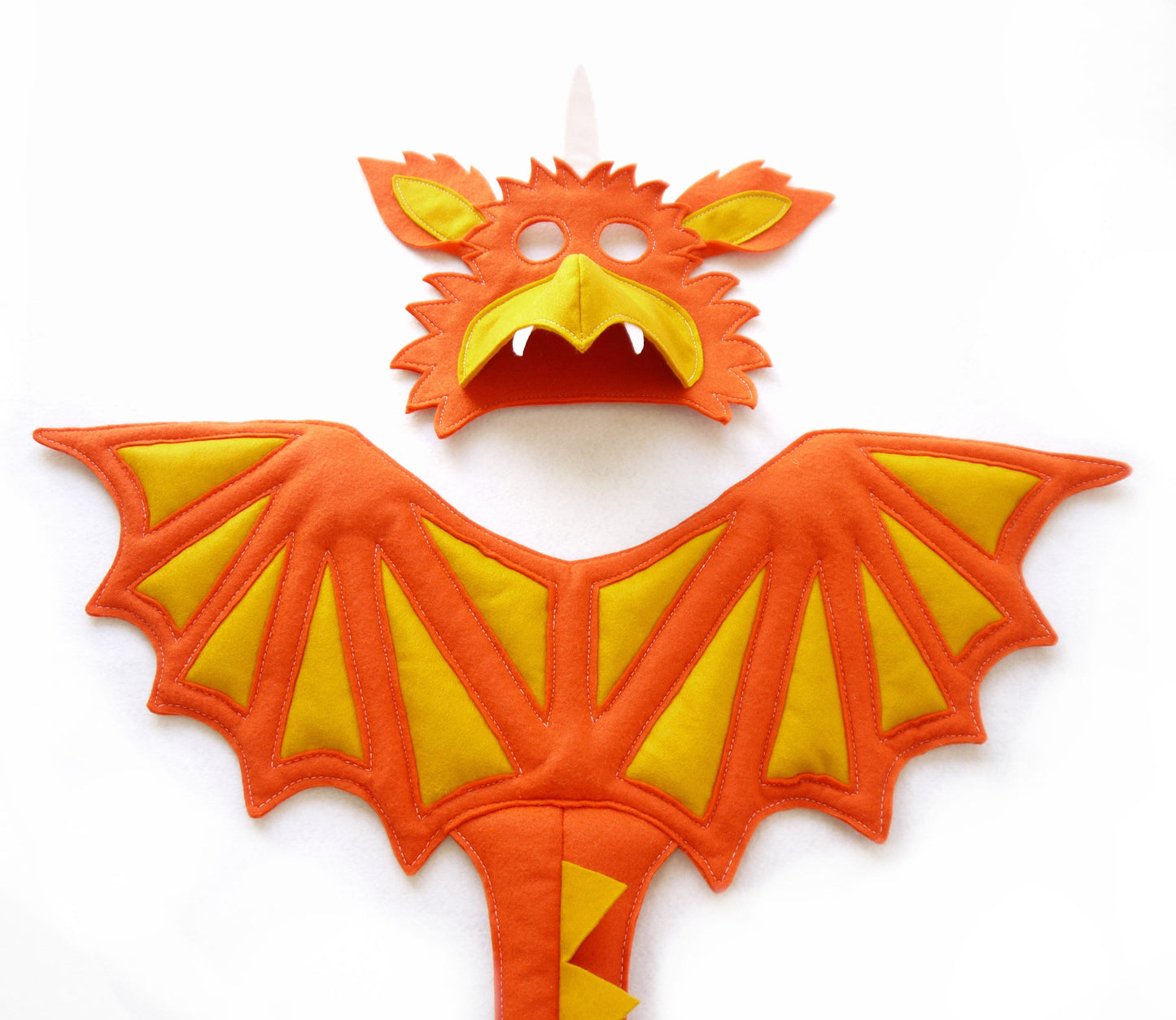 Orange Dragon wings mask and tail