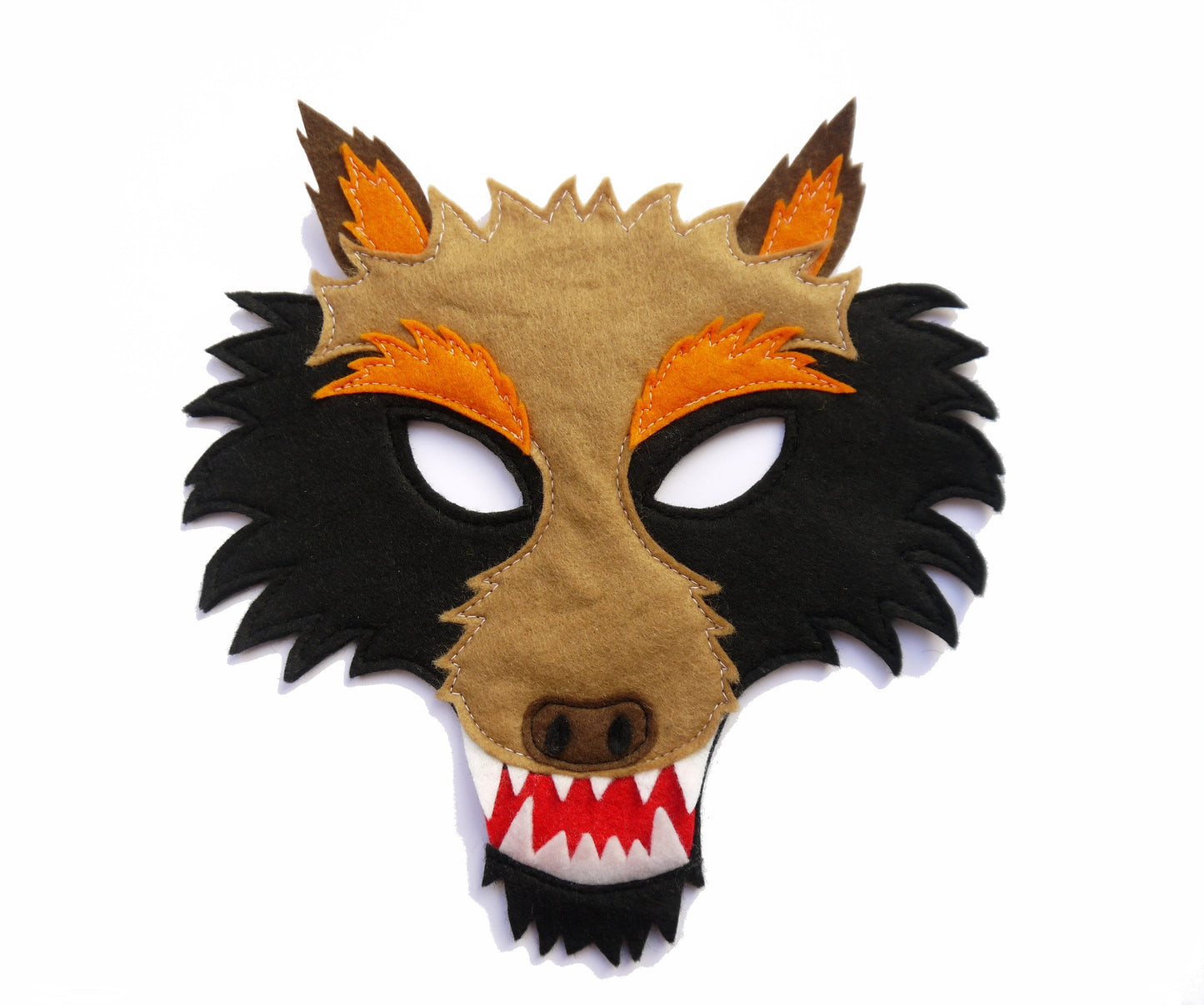 wolf costume mask, book day, children's adults felt boys girls, theatre, cosplay