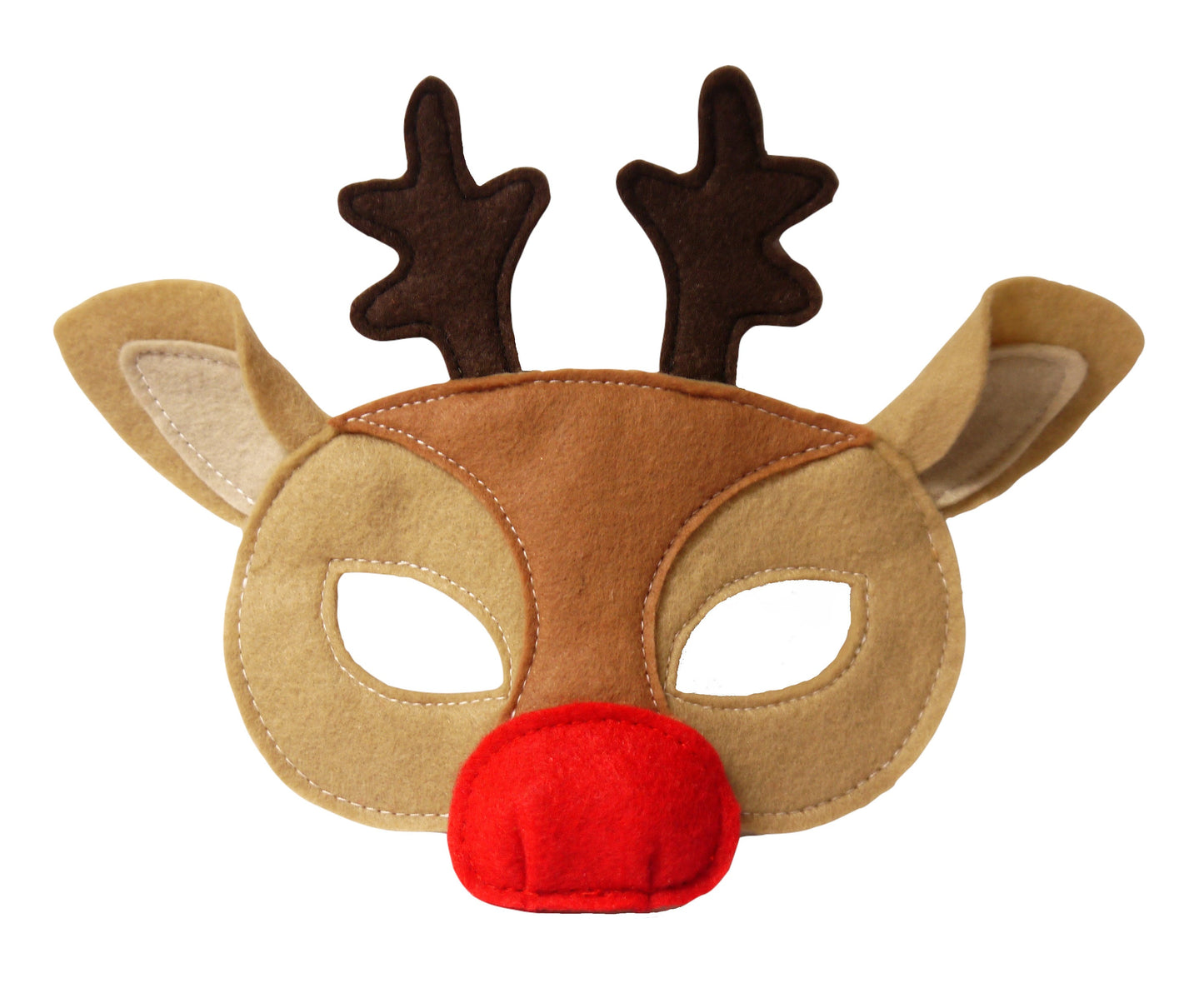 Rudolf Reindeer costume mask , Deer mask,  child and adult sizes, stocking filler gift, Christmas present, nativity costume