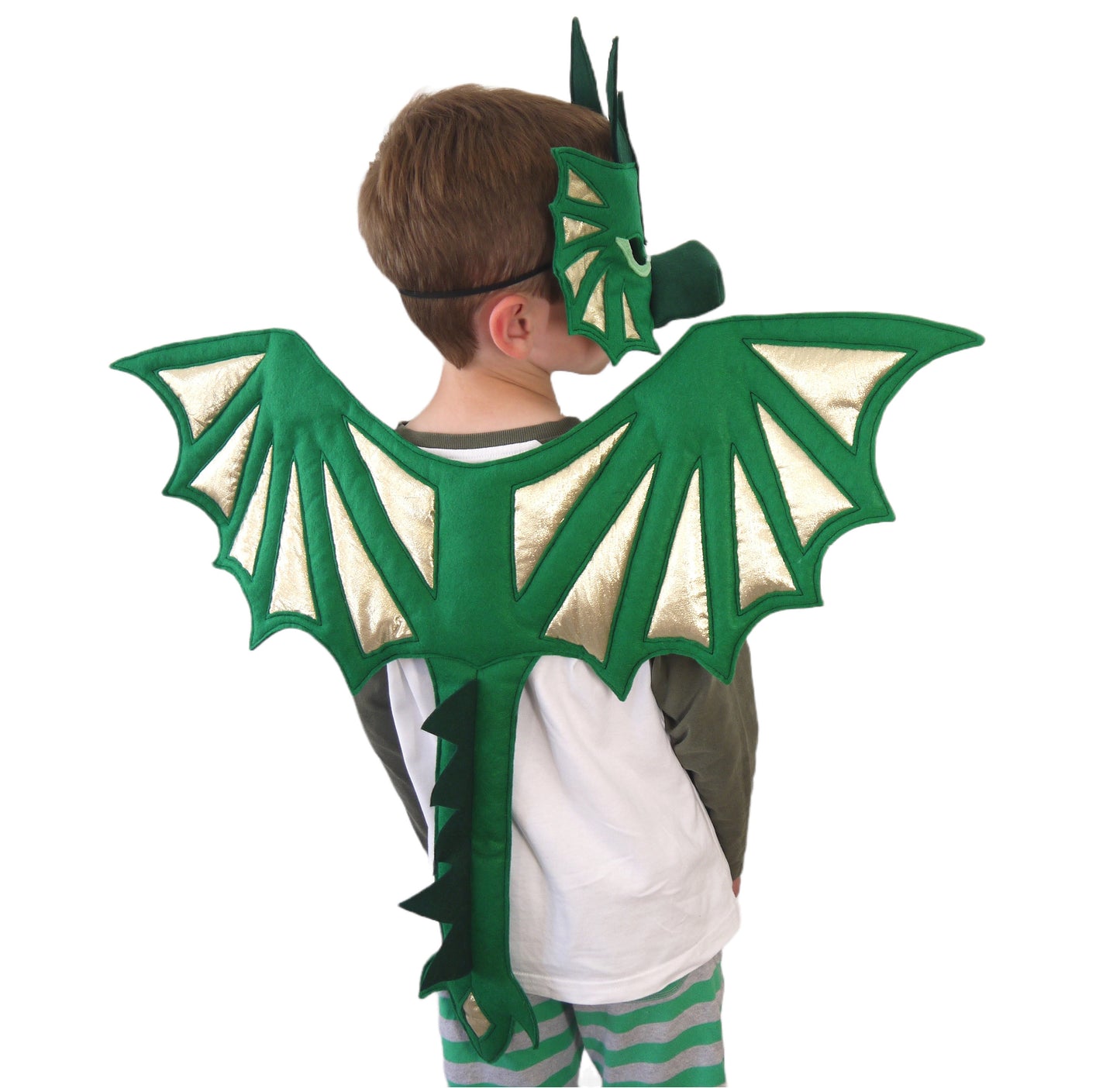 Green Dragon costume wings and mask Children's and Adult Size