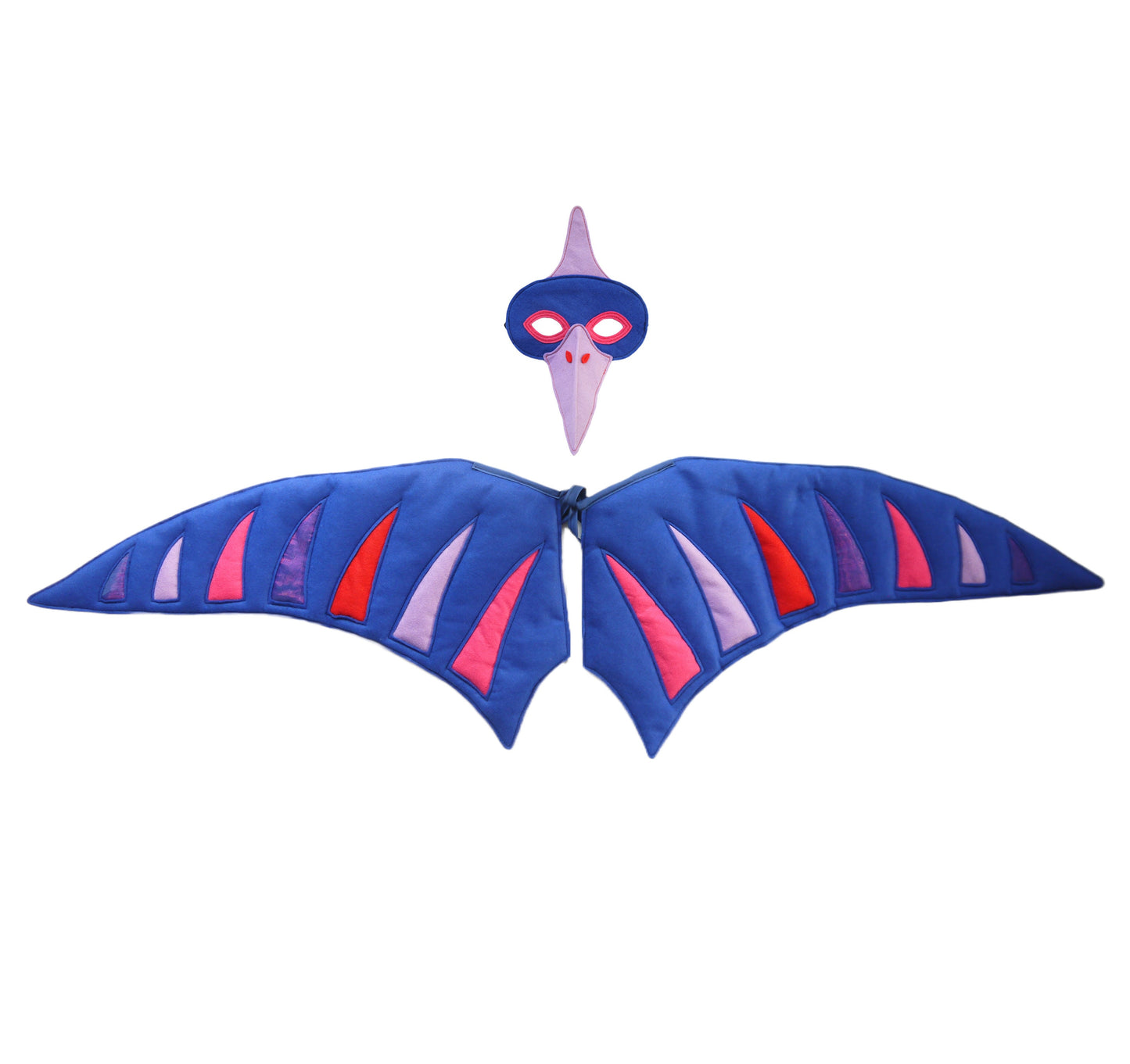 Pterodactyl dinosaur costume mask and wings