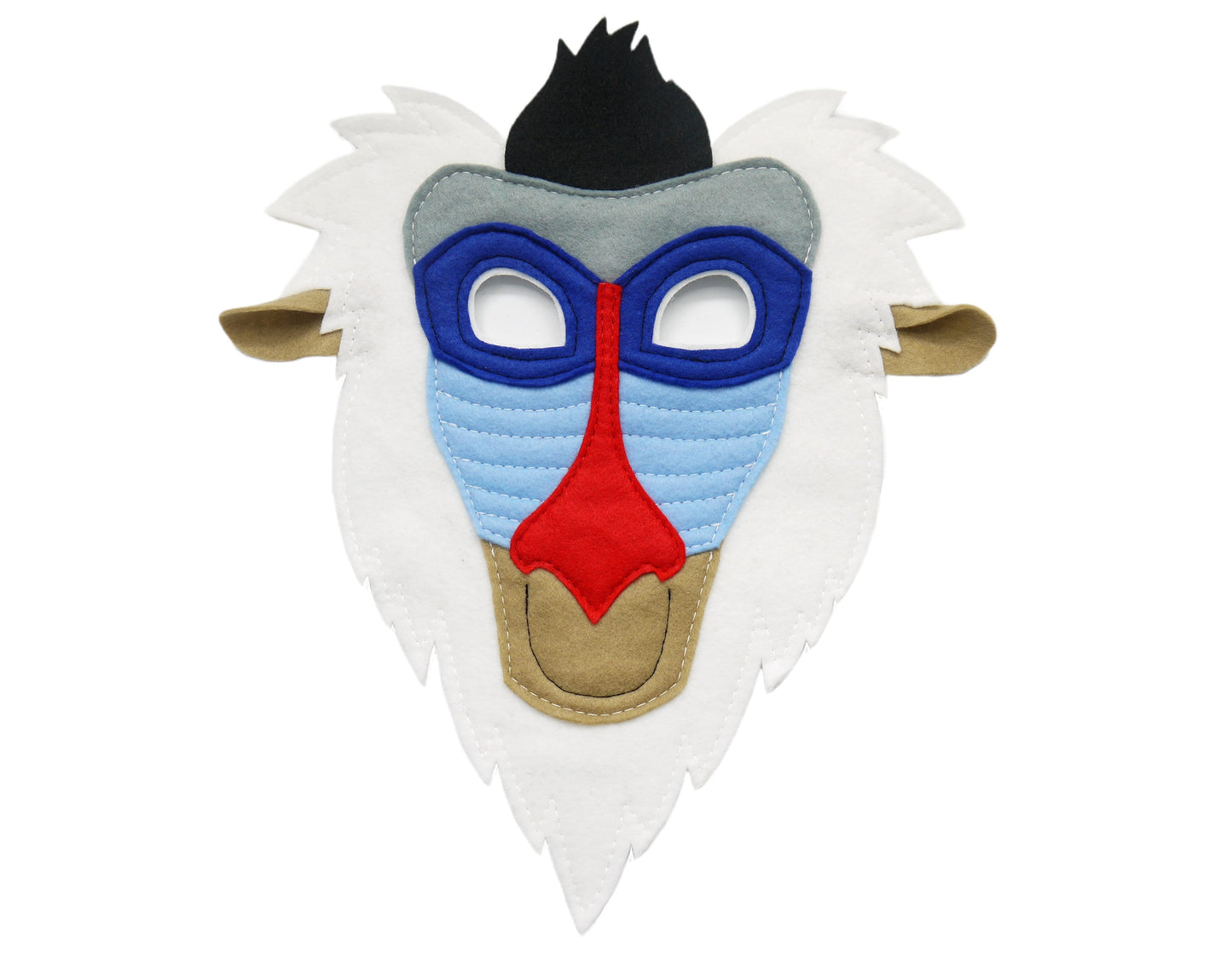 Monkey Mask Costume, Mandrill Book day, Child and adult size, cosplay, theatre, gift, headdress, men's woman's children's