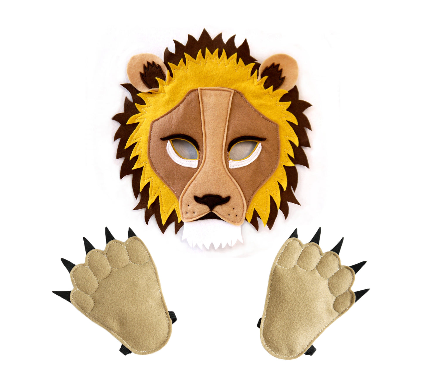 Lion mask and paws costume